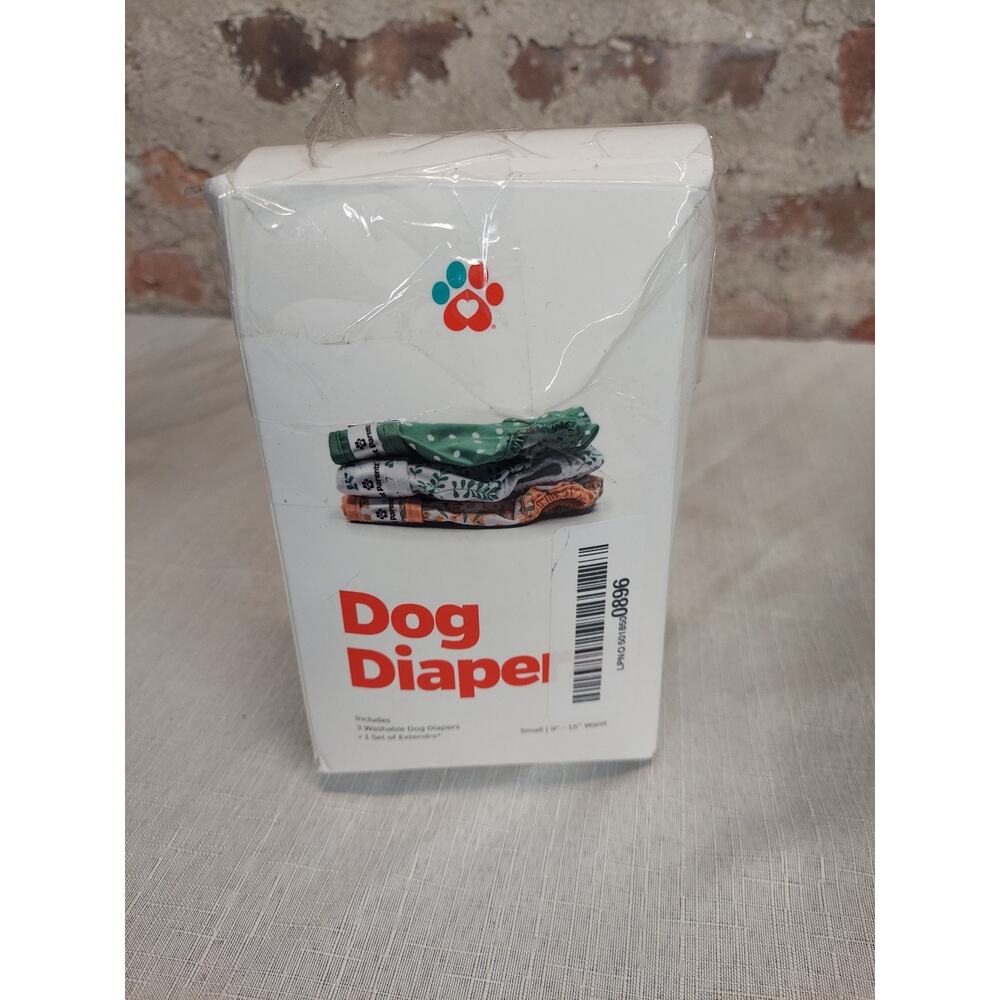 Washable Dog Diaper Small 9-15 Inch Waist 3 Pack Extenders Multicolor